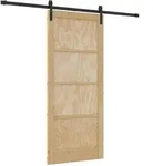 Schiebet&uuml;r Natur 86 X 198,5 Cm Massives Kiefernholz Vidaxl