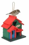 Relaxdays Deko Vogelhaus, Landhausstil, Holz, Zum Aufh&auml;ngen, Hbt: 21 X 20 X 13,5 Cm,