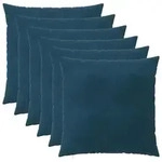 Kissenbezug 6 Pcs Heerlen Blau 55 X 55 Cm Samt Vidaxl