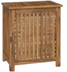 Vidaxl Laundry Basket Natural Solid Teak Wood