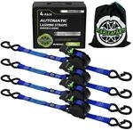 4er-pack Spanngurte Mit S-haken, 3,6m X 25mm, 340kg, Blau