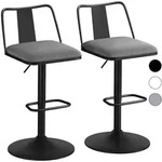 Barhocker 2er-set H&ouml;henverstellbar Mit R&uuml;ckenlehne Und Fu&szlig;st&uuml;tze, Drehbar