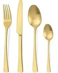 Besteckset 24-teilig Mattgold F&uuml;r 6 Personen, Edelstahl, Sp&uuml;lmaschinenfest