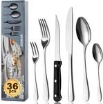 36-teiliges Besteckset F&uuml;r 6 Personen, Edelstahl, Sp&uuml;lmaschinenfest, Mit