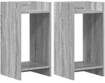 Vidaxl Plant Stand 2 Pcs Grey Sonoma 30 X 30 X 60 Cm Engineered Wood