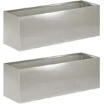 Garten-pflanzgef&auml;&szlig; 2 Stk. Silber 60 X 20 X 20 Cm Edelstahl Vidaxl