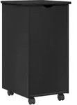 Vidaxl Rolling Cabinet Black 34 X 39 X 65.5 Cm Solid Pine Wood