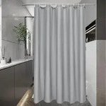 Duschvorhang 150x180cm Grau Textil Wasserabweisend Trocknend 10 Ringe