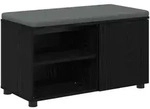 Vidaxl Hall Bench Black Oak 80 X 38 X 46 Cm Engineered Wood And Fabric