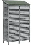 Vidaxl Garden Shed With Roof Grey 106 X 56 X 176.5 Cm Solid Fir Wood