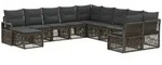 Gartensofa-set 11 Stk. Grau Poly-rattan Vidaxl