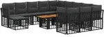 Gartensofa-set 13 Stk. Schwarz Und Dunkelgrau Poly-rattan Vidaxl