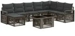 Gartensofa-set 9 Stk. Grau Und Dunkelgrau Poly-rattan Vidaxl