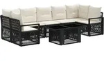 Gartensofa-set 8 Stk. Schwarz Und Cremewei&szlig; Poly-rattan Vidaxl