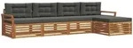 Outdoor-sofagarnitur 5 Stk. Natur Und Anthrazit Vidaxl