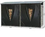 2 St&uuml;ck Aluminium Kaminholzregal 130 X 70 X 185 Cm Mit Wetterschutz Garten