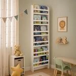 Relaxdays B&uuml;cherregal, 6 F&auml;cher, B&uuml;cher, Spielzeug, Hxbxt: 200 X 55 X 10 Cm,