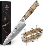 K&uuml;chenmesser 13,3cm Damaststahl Mit Bergahornholzgriff, Geschenkbox