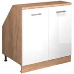 Dachschr&auml;genschrank Rion, Wei&szlig; Hochglanz, 80 X 81.6 Cm Mit 2 T&uuml;ren, Schrankkorpus