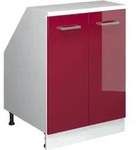 Dachschr&auml;genschrank Rion, Rot Hochglanz, 60 X 81.6 Cm Mit 2 T&uuml;ren,...