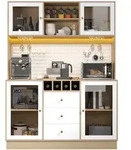 K&uuml;chenhochschrank Mit Schublade, Weinregal, Gl&auml;serhalter, Verstellbaren