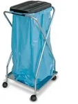 Brb M&uuml;llsackst&auml;nder Mit Rollen, F&uuml;r 70-120l S&auml;cke (schwarz, Einfach)