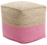Beliani - Pouf Rosa/beige Jute/baumwolle Quadrat Boho-stil