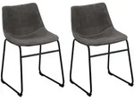 Esszimmerstuhl 2er Set Batavia Stoff Dunkelgrau