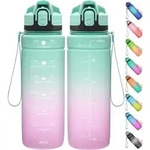 Trinkflasche Mit Zeitmarkierung 1000ml Bpa Frei Auslaufsicher Tritan F&uuml;r...