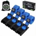 Spanngurte 4er-set 75cm Mit Klemmschloss, 600kg Bruchlast, Blau