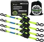 4er-pack Automatik Spanngurte 3,6m Mit S-haken, 340kg Tragkraft, Gr&uuml;n