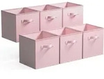 Aufbewahrungsboxen Stoff 6er Set Rosa Mit Griffen 26,7x26,7x28 Cm Faltbar