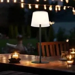 Led Au&szlig;en Tischlampe Tischleuchte Akku Innen Au&szlig;en Schwarz Satiniert Gartenleuchte