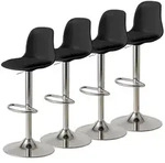 Barhocker Set 4 St&uuml;ck, H&ouml;henverstellbar, Drehbar, Mit R&uuml;ckenlehne, Kunstleder