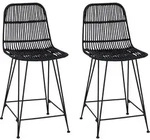 Barhocker 2 Stk. Schwarz 44 X 54 X 96 Cm Rattan Und Stahl Vidaxl