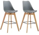 Clp - 2er Set Barhocker Metz Kunststoff Natura Grau