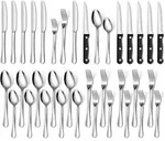 Besteckset 36 Teile F&uuml;r 6 Personen, Edelstahl, Inkl. Steakmesser, Silber