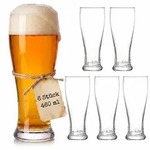 Relaxdays Bierglas, 6er Set, 460 Ml, Hohe Gl&auml;ser, Weizen, Pils, Sp&uuml;lmaschinenfeste