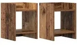 Vidaxl Plant Stand 2 Pcs Old Wood 30 X 30 X 40 Cm Engineered Wood