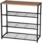 Schuhbank Schuhregal Badregal Mit Sitzfl&auml;che Schwarz-eiche 63x30x63cm - Woltu