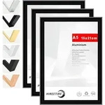 3x Bilderrahmen Din A5 14,8x21 Cm Schwarz Metall Dokumentenrahmen