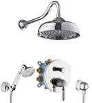 Paulgurkes - Dusche-set Unterputz 25cm Regendusche Nostalgie Retro Keramik