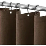 Duschvorhang Leinen Mit Metallringen, Wasserdicht, 122x182cm, Braun