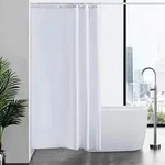 Duschvorhang Textil Wei&szlig; 120x200cm - Anti-schimmel, Wasserdicht, Waschbar