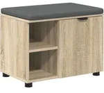 Vidaxl Hall Bench With Cushion With Shelf Sonoma Oak 60 X 38 X 46 Cm