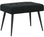 Bank Mit Knopfheftung Schwarz 60 X 40 X 45 Cm Samt Vidaxl