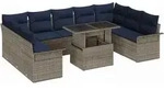 Gartensofa-set 10 Stk. Grau Poly Rattan Vidaxl