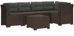 5-sitzer Gartensofa Mit Kissen Rattan-look Pp Braun Vidaxl