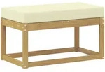 Outdoor Hocker Bank Massivholz Akazie Whitewash Und Creme Vidaxl