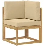 Outdoor Ecksofa Massivholz Akazie Wei&szlig; Vidaxl